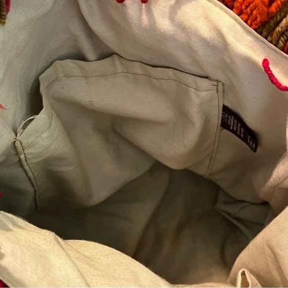 Inka Traditions Boho Purse Woven Stripes Crochet Flowers Shoulder Straps Wool - Picture 8 of 10